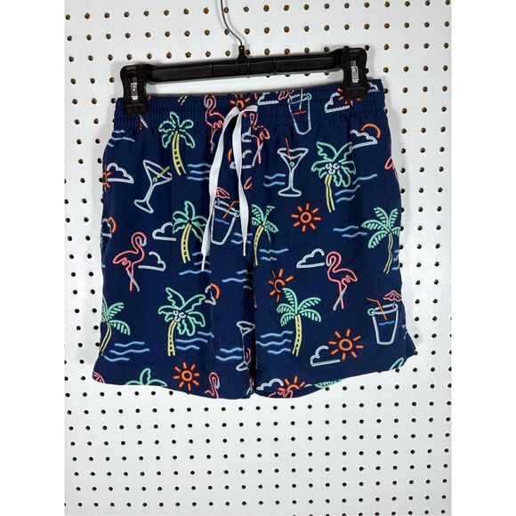 Chubbies The Neon Lights Swim Shorts Trunks Navy Board Shorts S - Picture 1 of 5